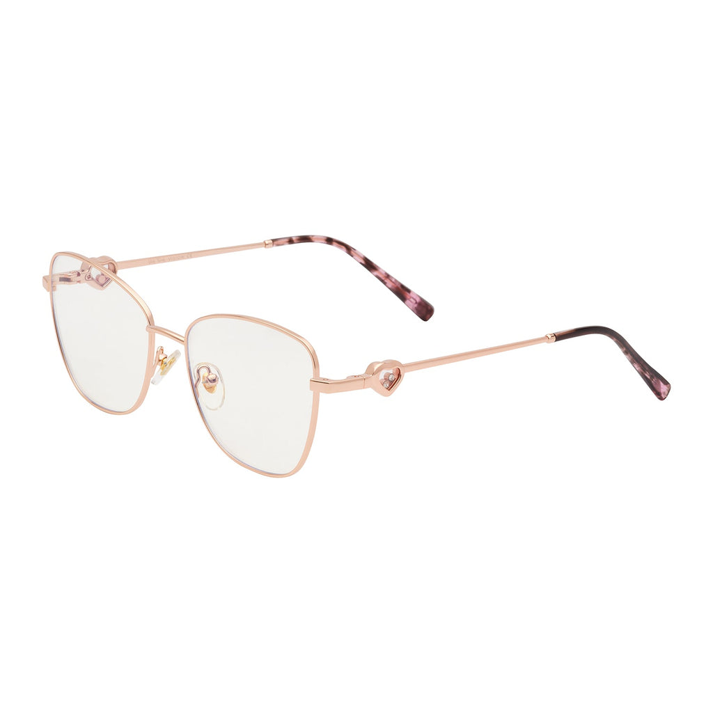 Transparent Lens Rose Gold Mirrored Frame