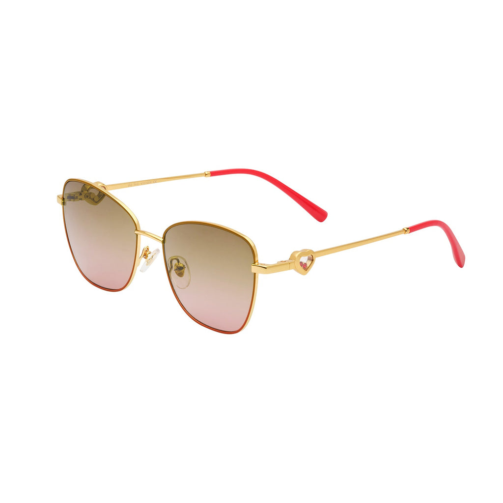 Gradient Light Brown Lens Red Frame