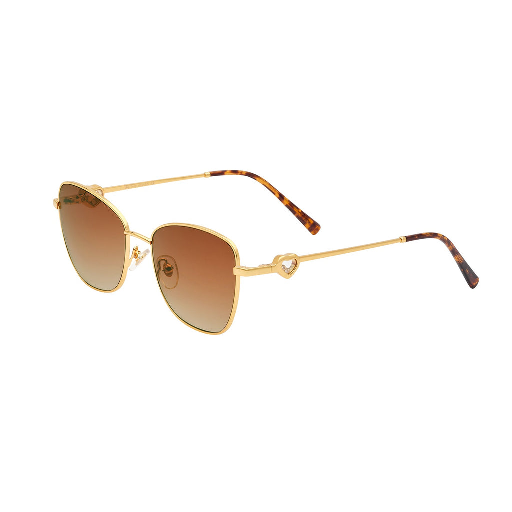 Gradient Brown Lens Gold Frame