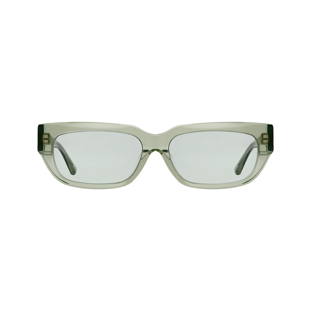 Grey Green Lens Transparent Green Frame