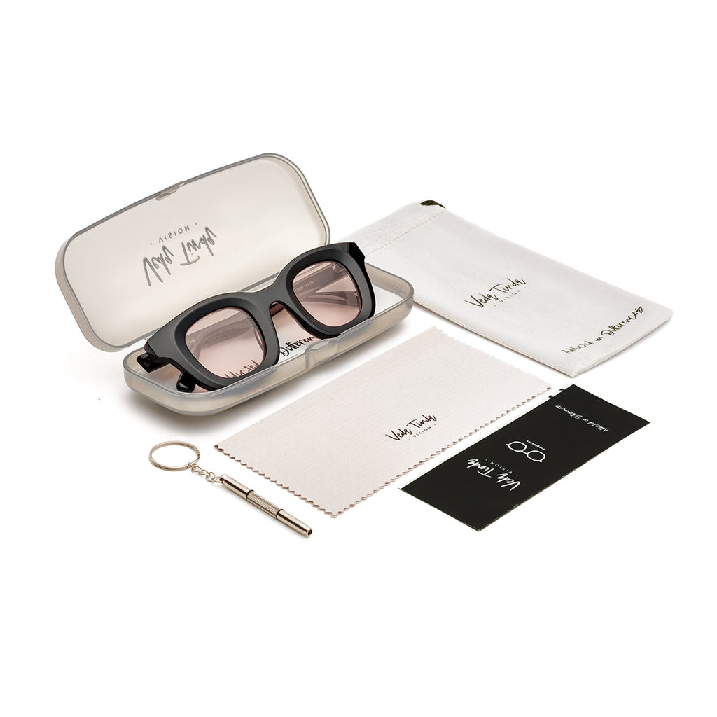 Light Pink Lens Black Frame