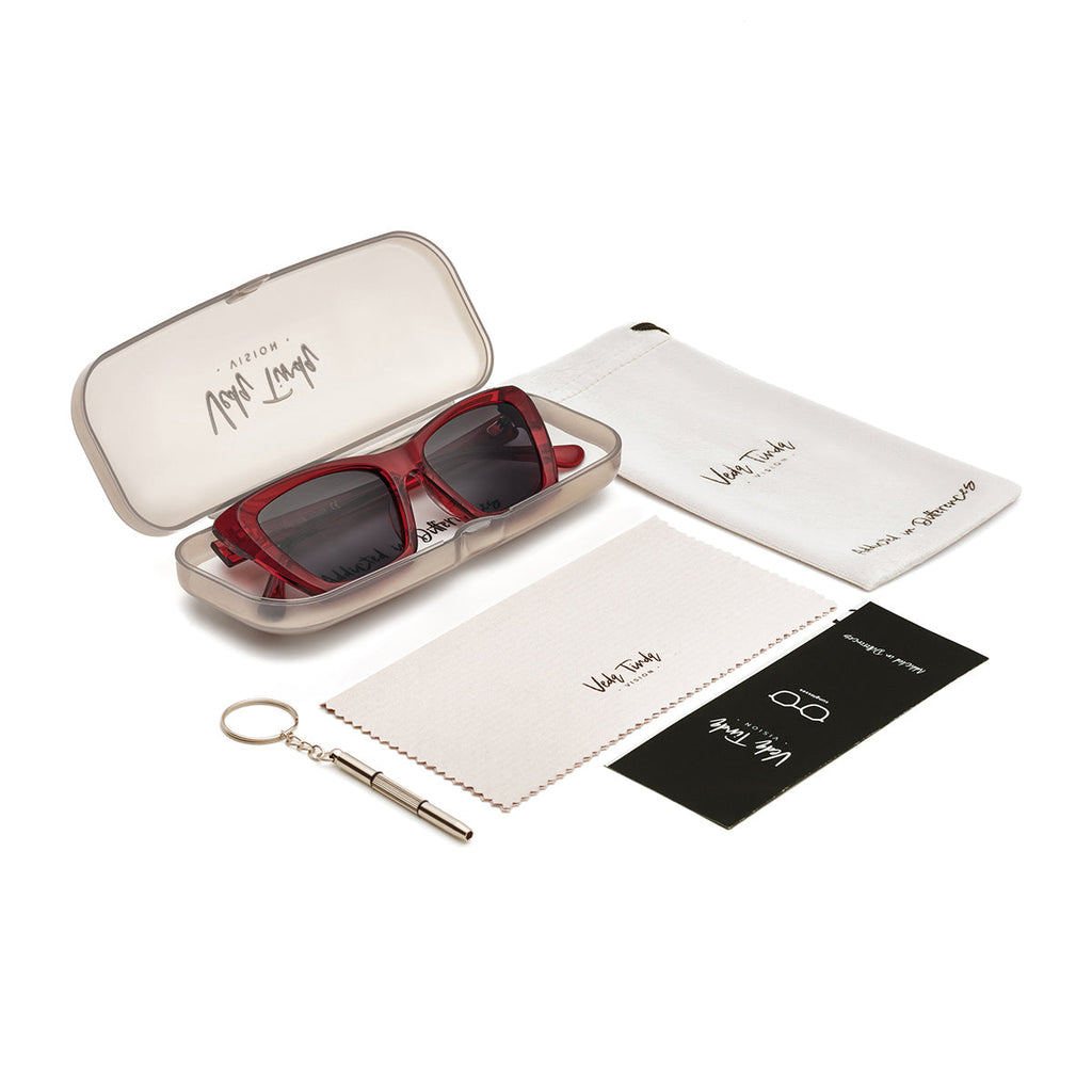 Grey Lens Transparent Red Frame