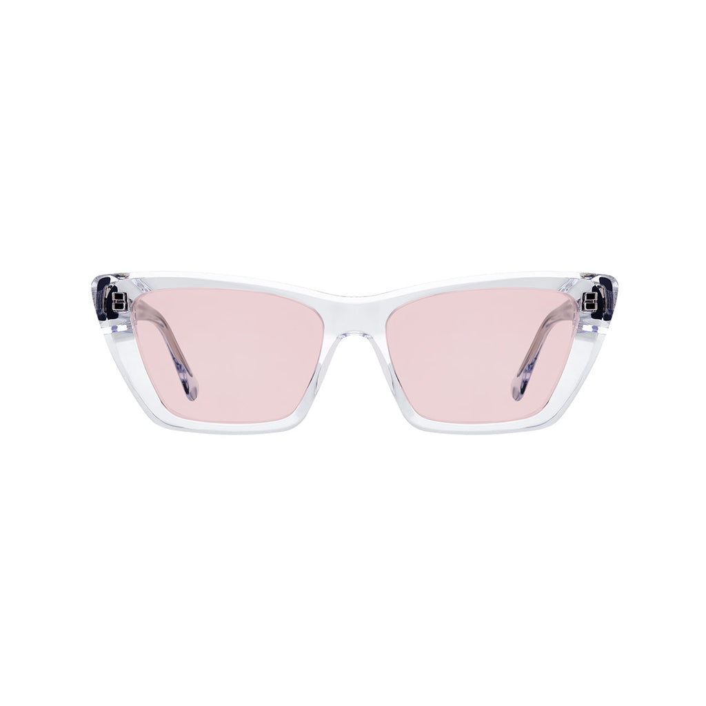 Light Pink Lens Clear Frame