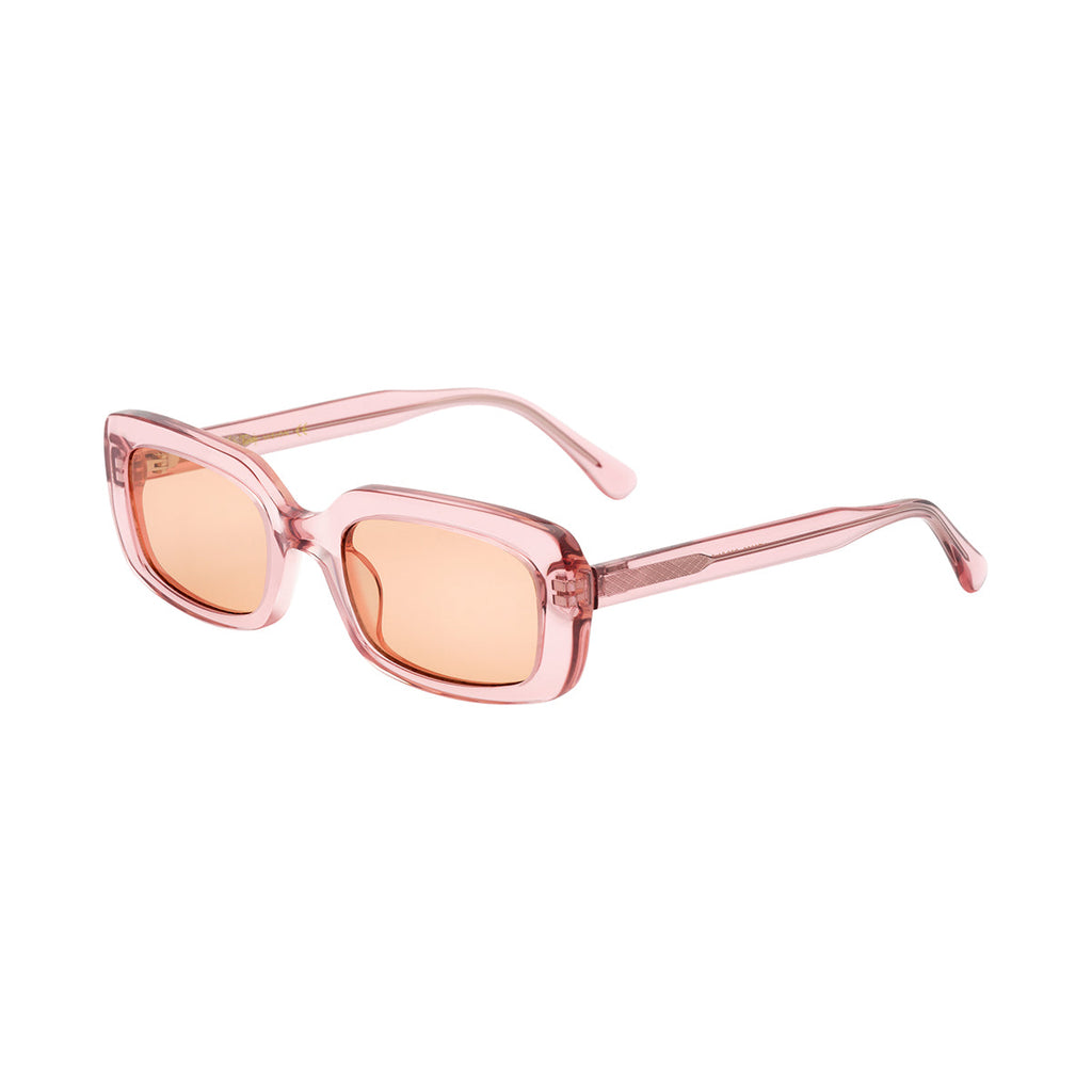 Orange Pink Lens Transparent Champagne Frame