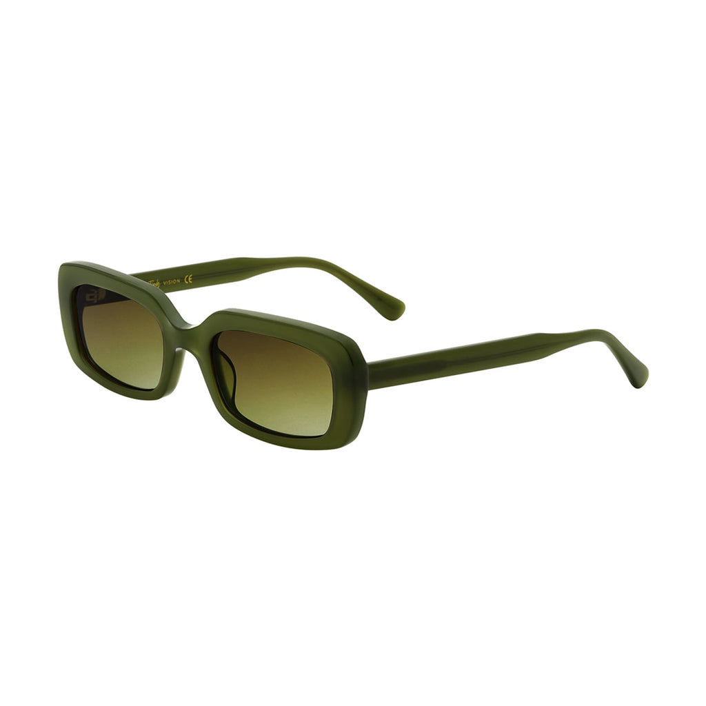 Gradient Dark Green Lens Transparent Green Frame