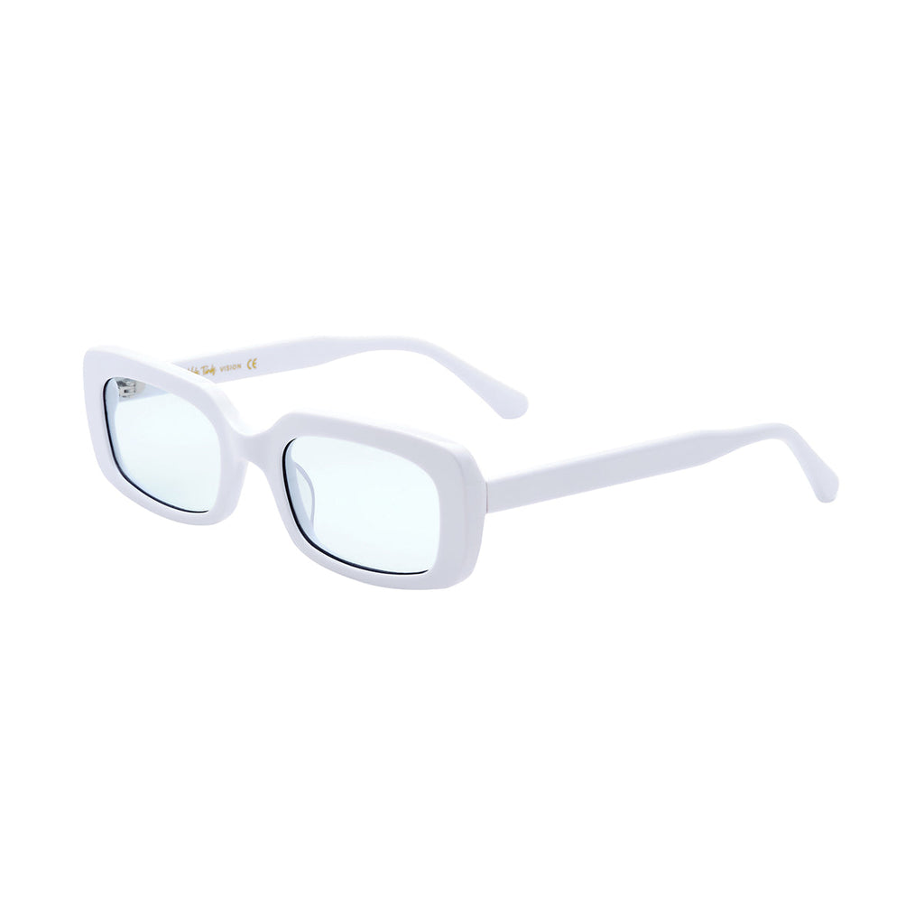 Light Blue Lens White Frame