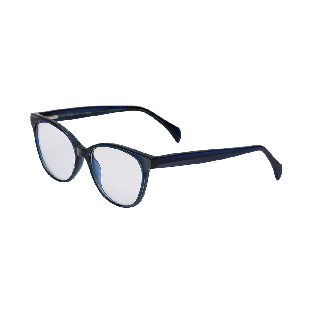 Transparent Lens Blue Frame