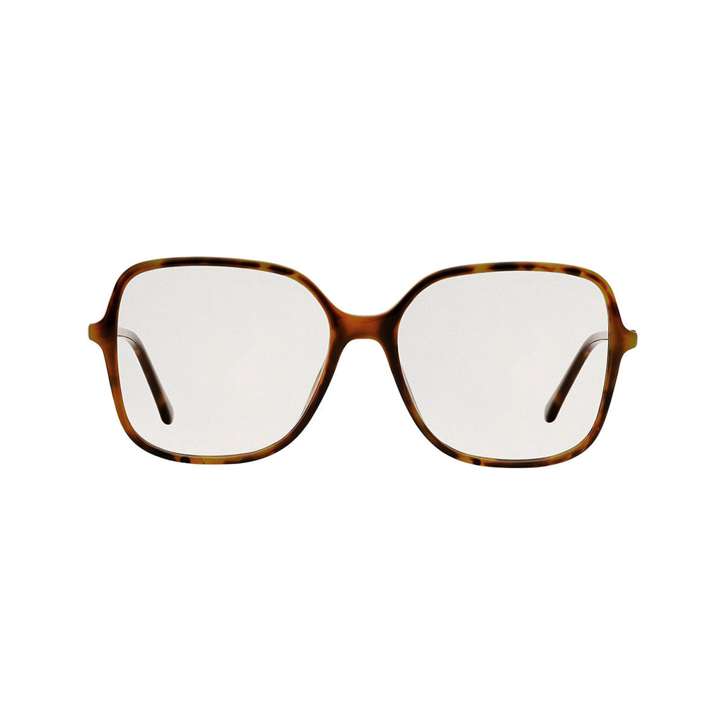 Transparent Lens Tortoiseshell Frame