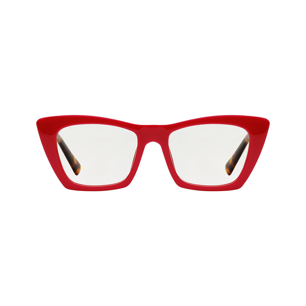 Transparent Lens Red Frame