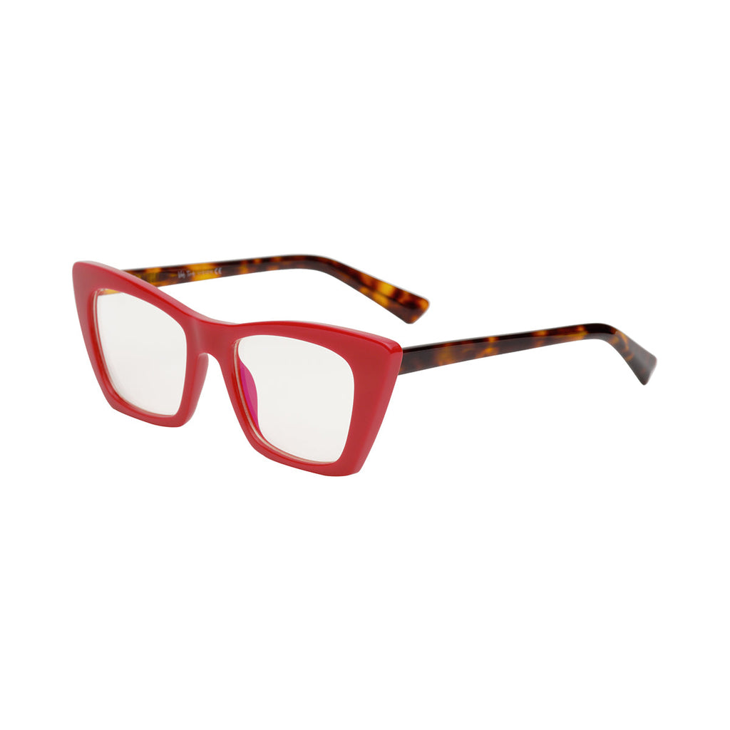 Transparent Lens Red Frame