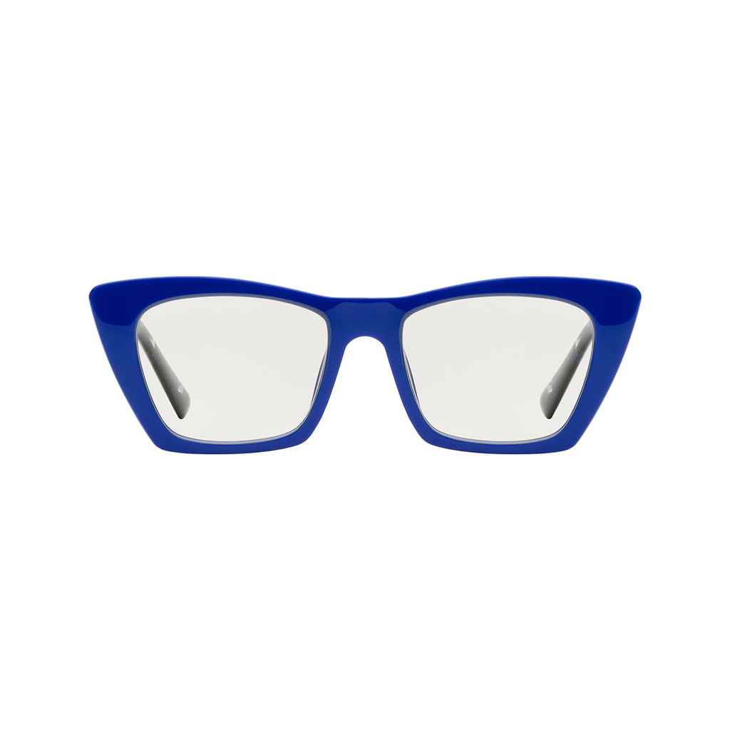 Transparent Lens Blue Frame