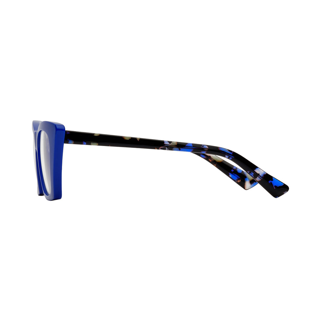 Transparent Lens Blue Frame