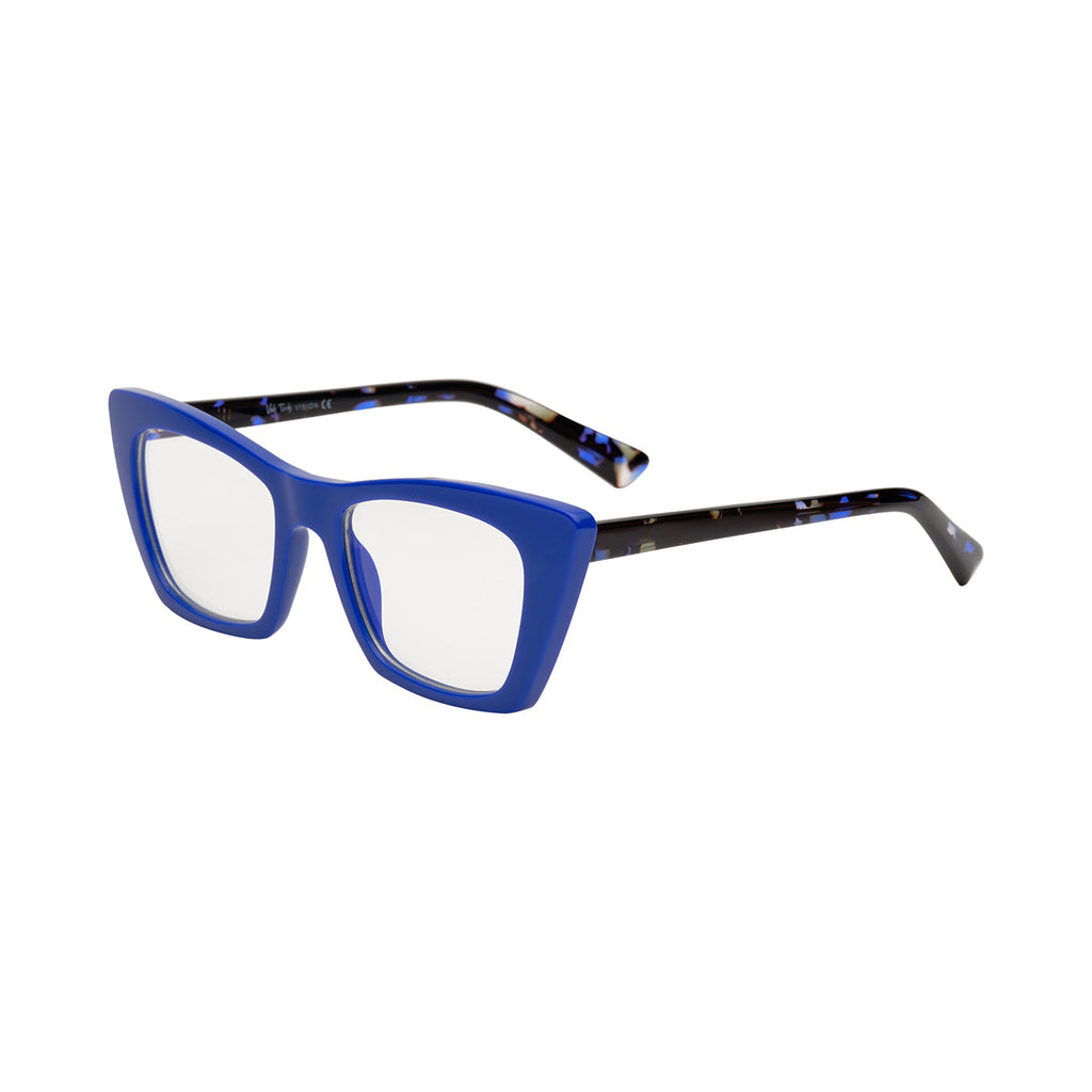 Transparent Lens Blue Frame