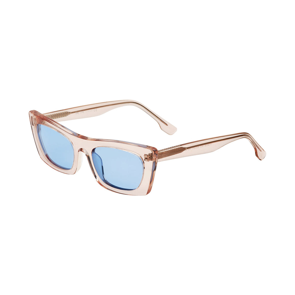 Light Blue Lens Transparent Champagne Frame