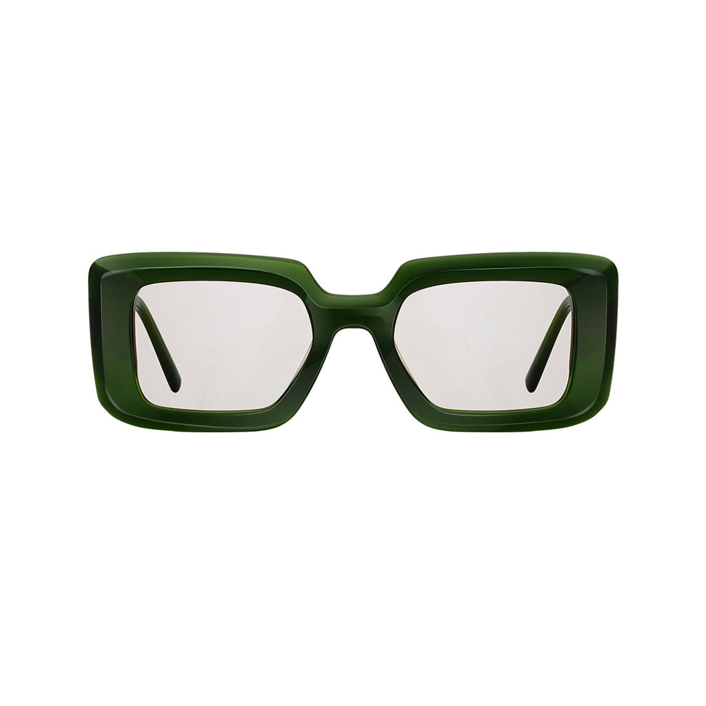 Light Grey Lens Transparent Green Frame