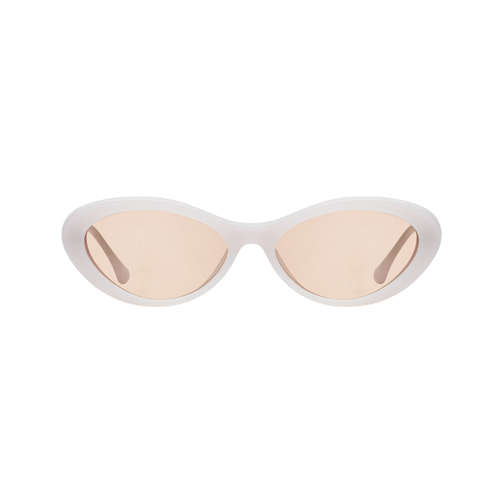 Champagne Lens Transparent White Frame