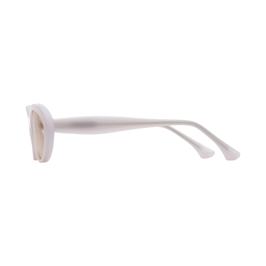 Champagne Lens Transparent White Frame