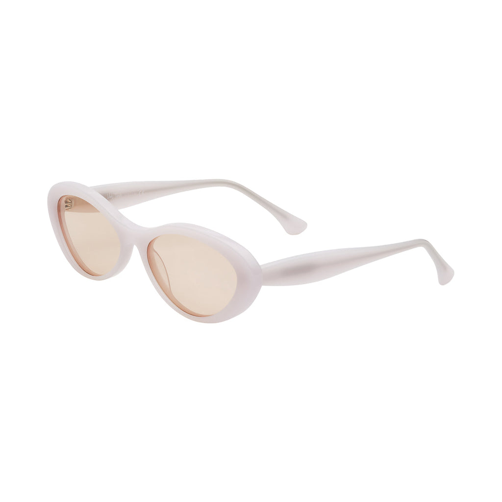 Champagne Lens Transparent White Frame